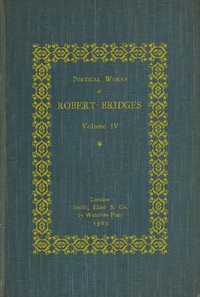 Cover of Poetical Works of Robert Bridges...