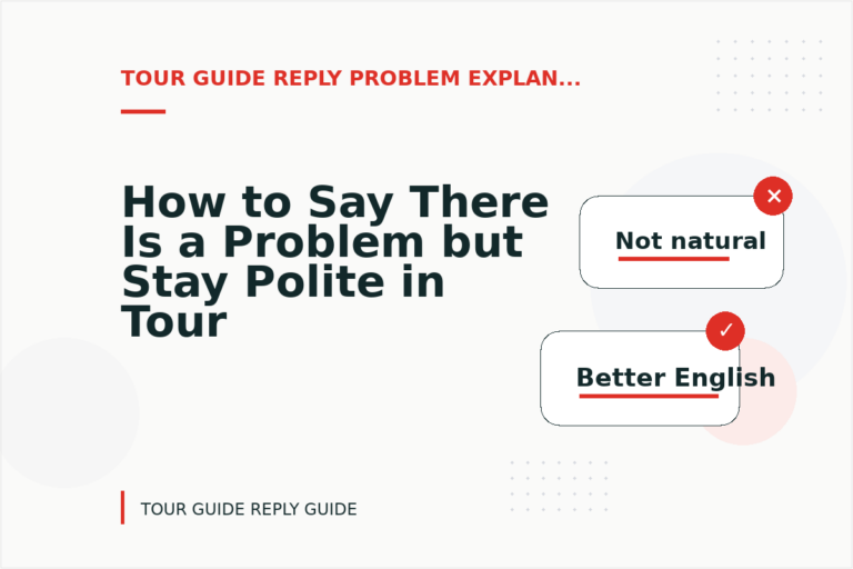 How to Say There Is a Problem but Stay Polite in Tour Guide Reply English